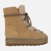 Botas de ante estilo esquimal con pala de borreguillo y plataforma de yute