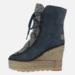Botas de ante estilo esquimal con pala de borreguillo y cuña alta de yute