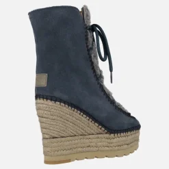 Botas de ante estilo esquimal con pala de borreguillo y cuña alta de yute