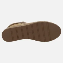 Botas de ante estilo esquimal con pala de borreguillo y plataforma de yute