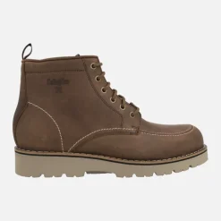 Botas de cordones para hombre en piel engrasada cuero