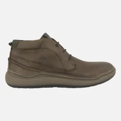 Botas de cordones para hombre en piel taupe