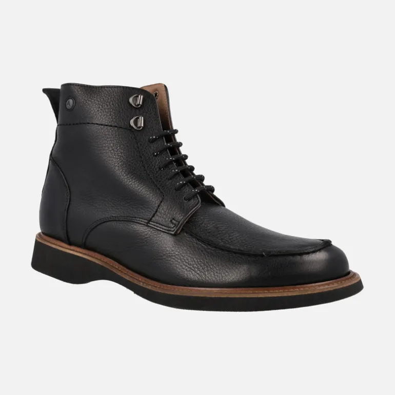 Botas de cordones para hombre en piel grabada