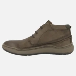 Botas de cordones para hombre en piel taupe