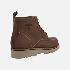 Botas de cordones para hombre en piel engrasada cuero