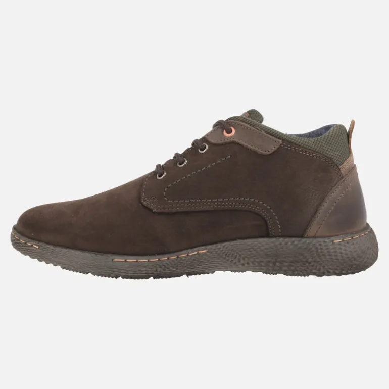 Botas de cordones para hombre en piel nobuck con membrana impermeable