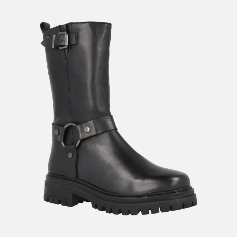 Botas de estilo motero en piel negra de Top3