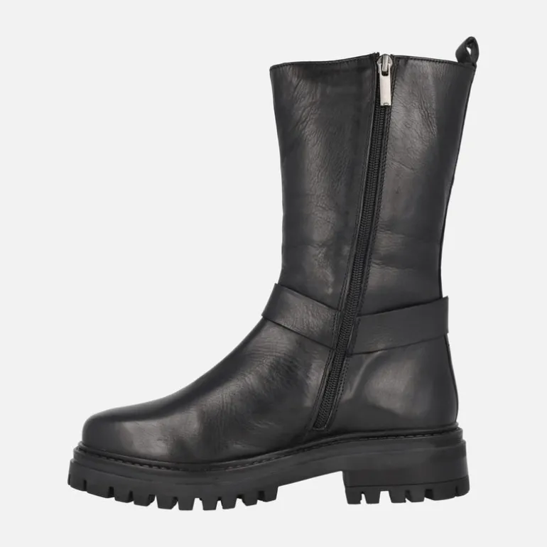 Botas de estilo motero en piel negra de Top3