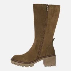 Botas de mujer en serraje camel con piso track