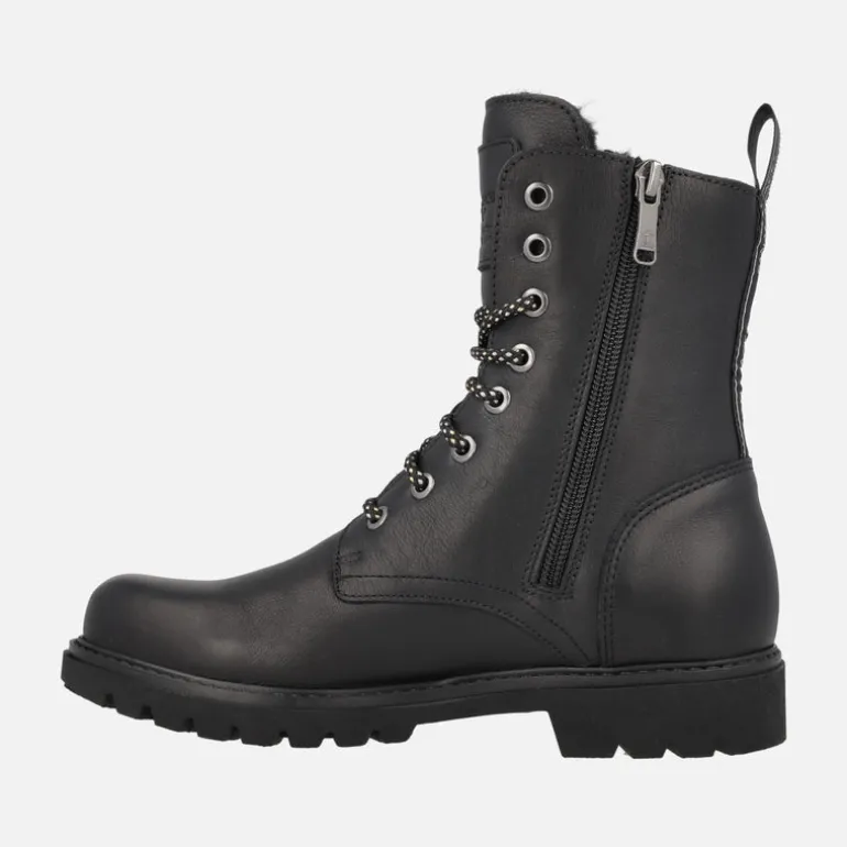 Botas de piel con cordones y forro de pelo Frisia