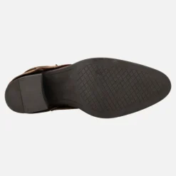 Botas de piel con tacón alto Matilda con faldón y hebilla