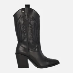 Botas de piel estilo cowboy para mujer con bordados