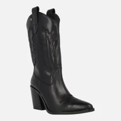 Botas de piel estilo cowboy para mujer con bordados