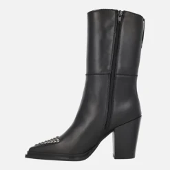 Botas de piel estilo cowboy con tachas en la puntera Maysale