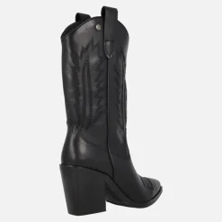 Botas de piel estilo cowboy para mujer con bordados