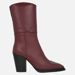 Botas de piel estilo cowboy con tachas en la puntera Maysale