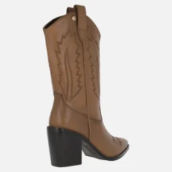 Botas de piel estilo cowboy para mujer con bordados