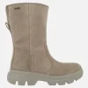 Botas de serraje beige para mujer con piso track y membrana Gore-tex