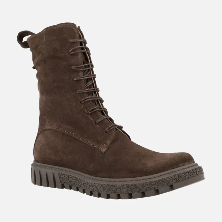 Botas de serraje con cordones y cremallera marca Bueno shoes