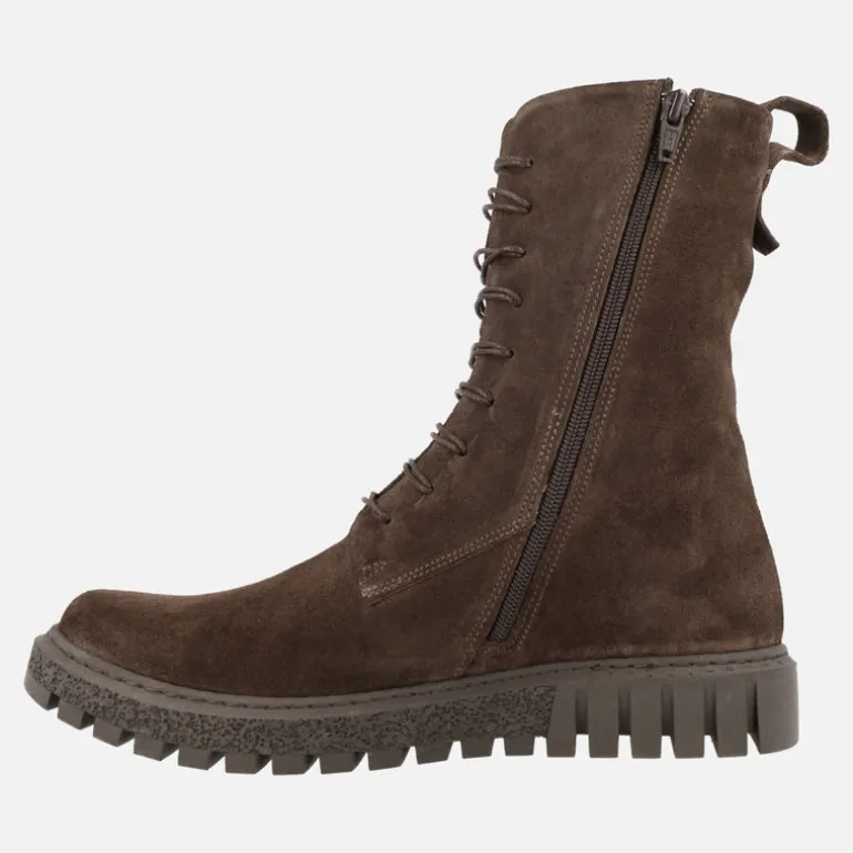Botas de serraje con cordones y cremallera marca Bueno shoes