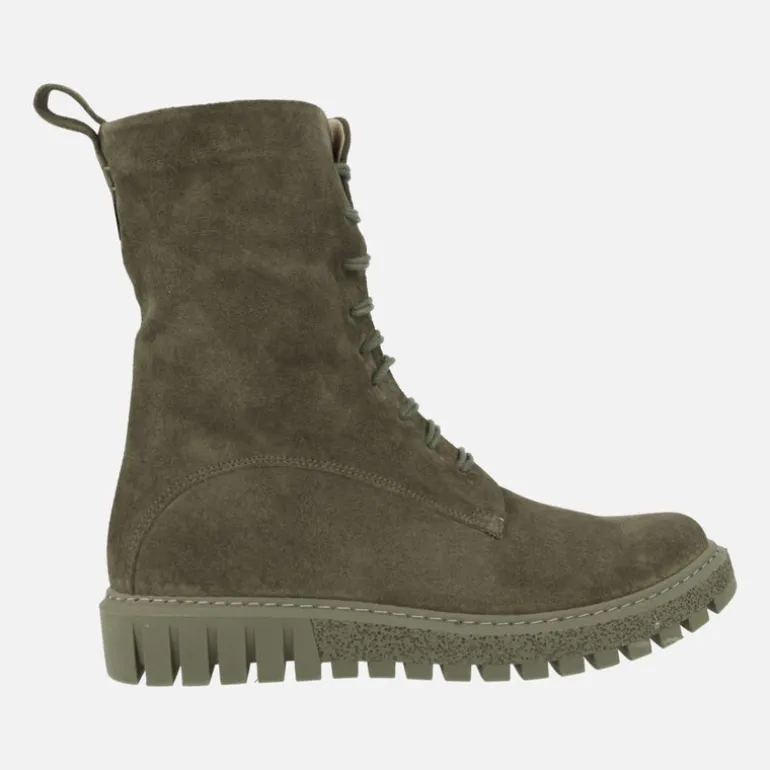 Botas de serraje con cordones y cremallera marca Bueno shoes