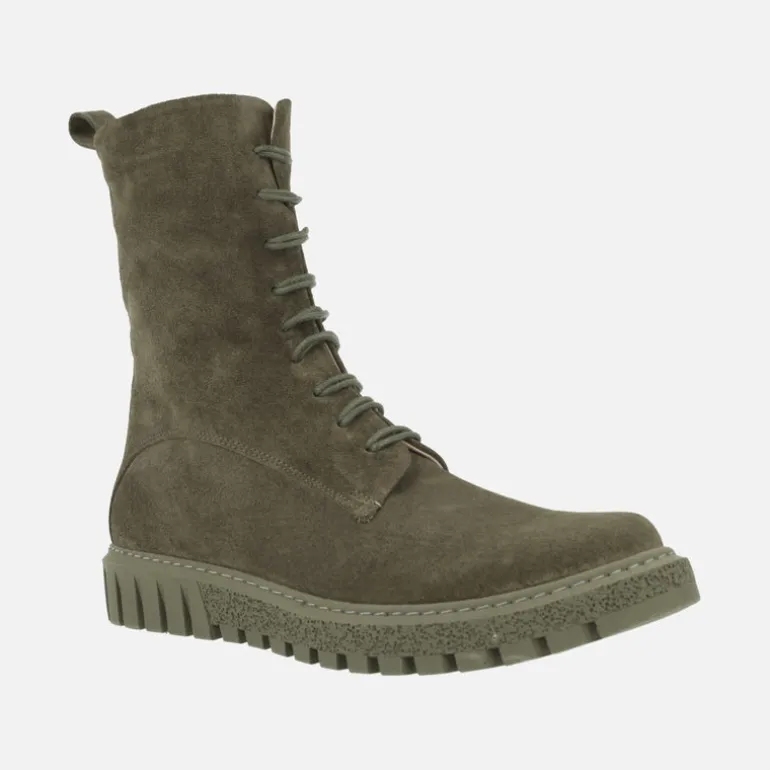 Botas de serraje con cordones y cremallera marca Bueno shoes
