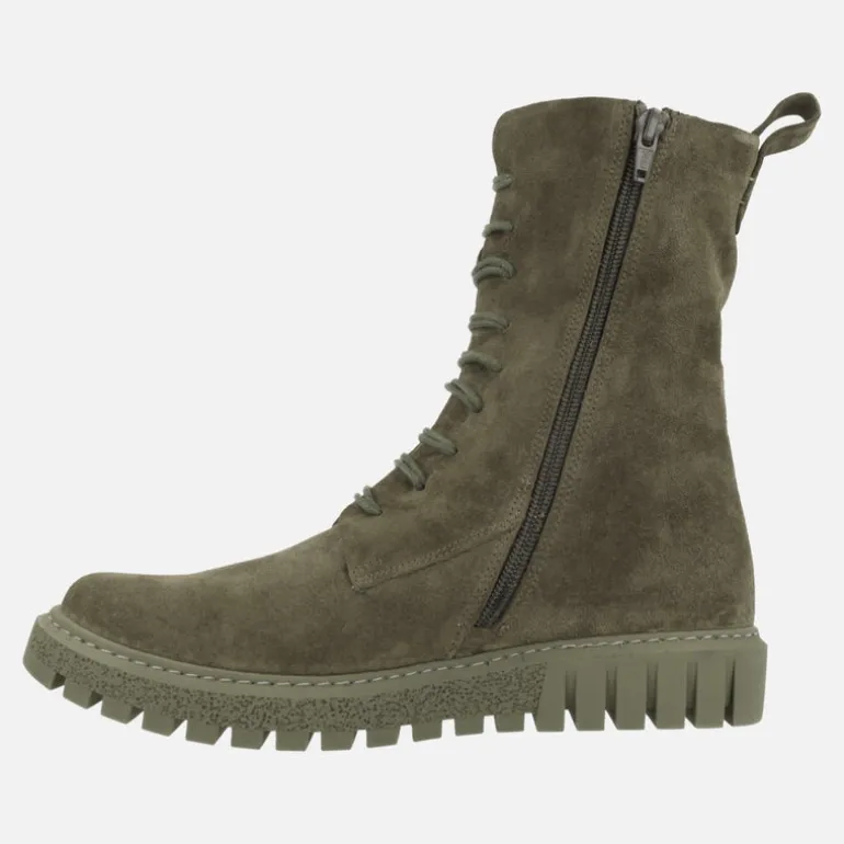 Botas de serraje con cordones y cremallera marca Bueno shoes