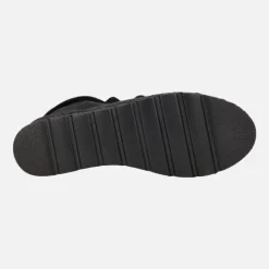 Botas de serraje con pala de pelo y plataforma de yute