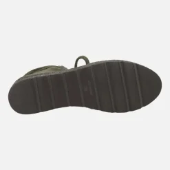 Botas de serraje con pala de pelo y plataforma de yute
