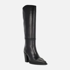 Botas de tacón con caña alta y tachas en la puntera Maysale