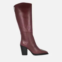 Botas de tacón con caña alta y tachas en la puntera Maysale