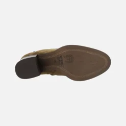 Botas de tacón Dakota de media caña en serraje cuero