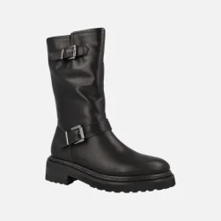 Botas moteras Alma en Pena en piel negra con hebillas