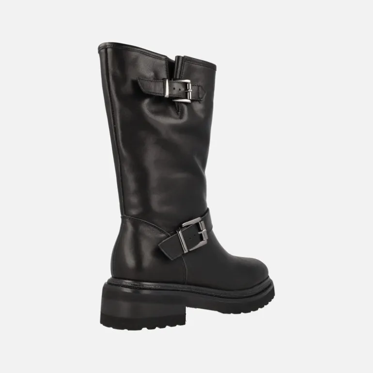 Botas moteras Alma en Pena en piel negra con hebillas