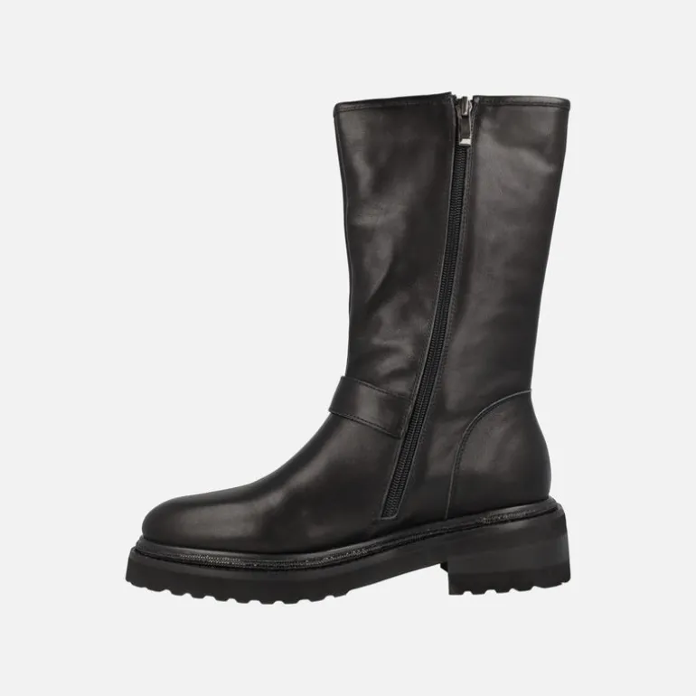 Botas moteras Alma en Pena en piel negra con hebillas