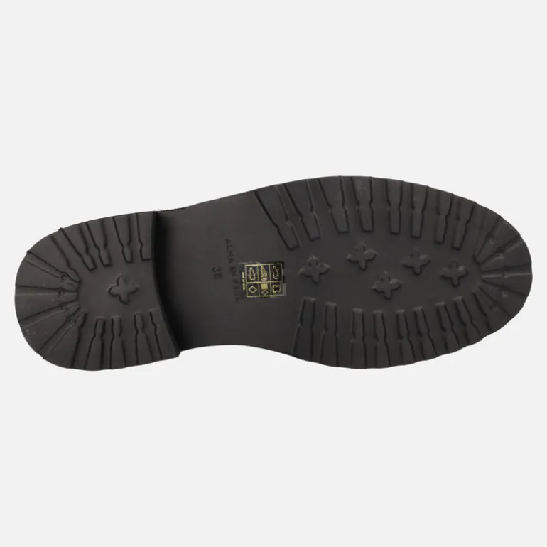 Botas moteras Alma en Pena en piel negra con hebillas