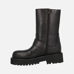 Botas moteras Alpe Biker en piel negra con hebillas