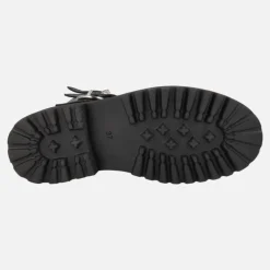 Botas moteras Alpe Biker en piel negra con hebillas