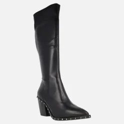 Botas negras Belita con caña elástica y estilo cowboy