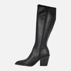 Botas negras Belita con caña elástica y estilo cowboy