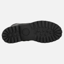 Botas negras de cordones Panama Fara en piel con forro de pelo