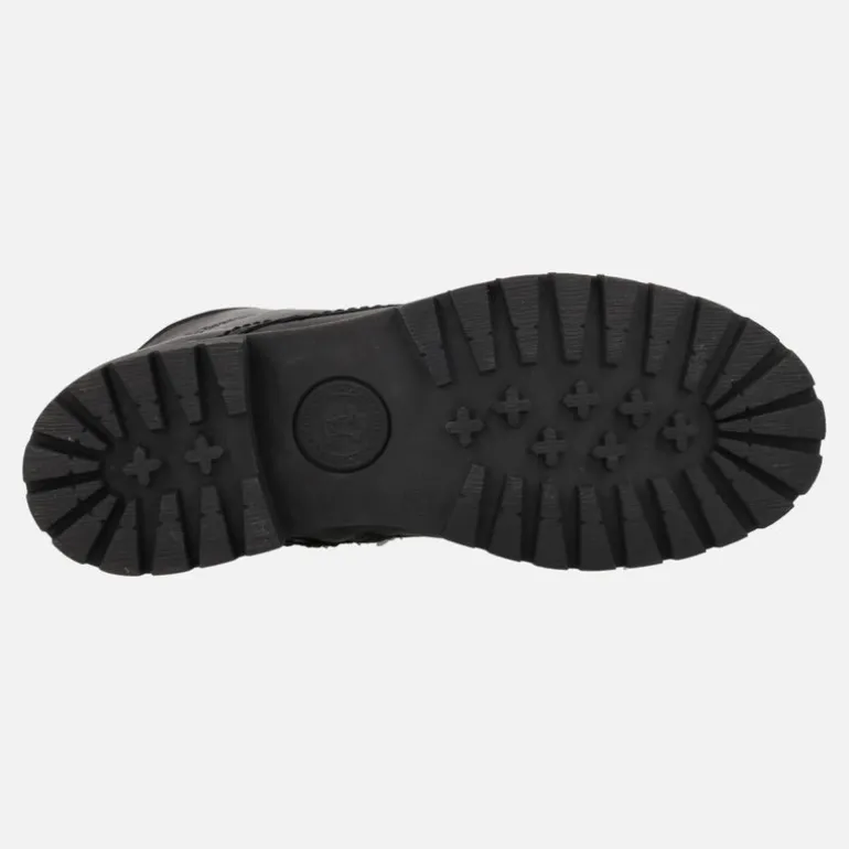 Botas negras de cordones Panama Fara en piel con forro de pelo