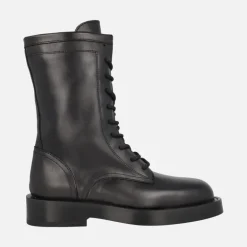 Botas negras de piel con cordones Eloise