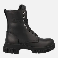 Botas negras de piel con forro de pelo Ninfa