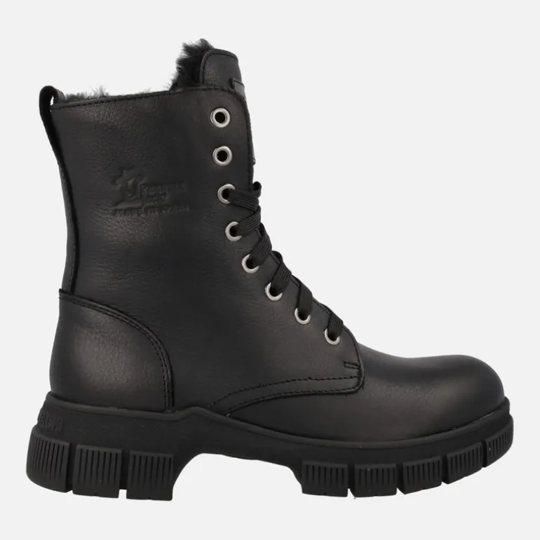 Botas negras de piel con forro de pelo Ninfa