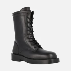 Botas negras de piel con cordones Eloise