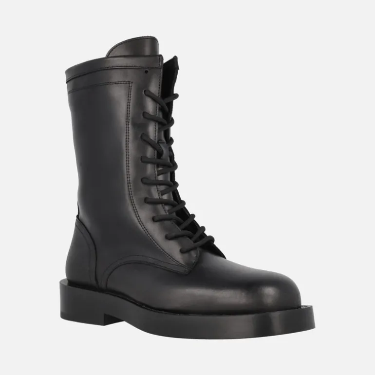 Botas negras de piel con cordones Eloise