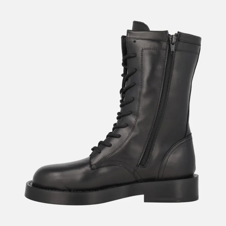 Botas negras de piel con cordones Eloise