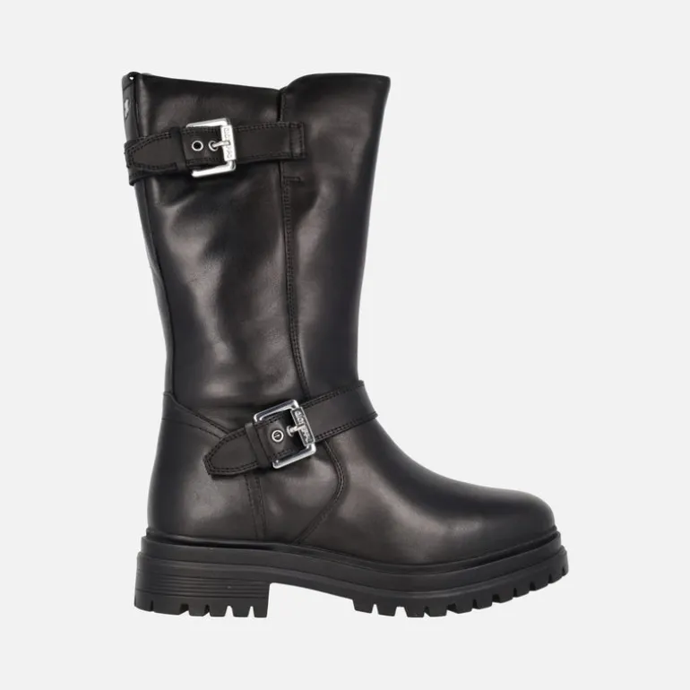 Botas negras de piel estilo biker para mujer Novaky