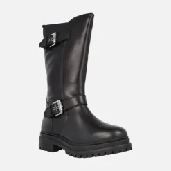 Botas negras de piel estilo biker para mujer Novaky